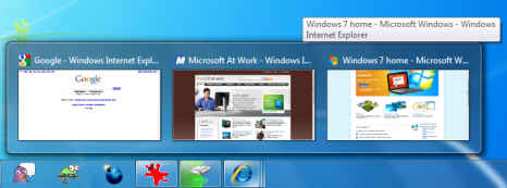 Windows 7 taskbar previews