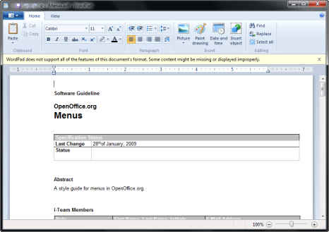 Windows 7 Wordpad