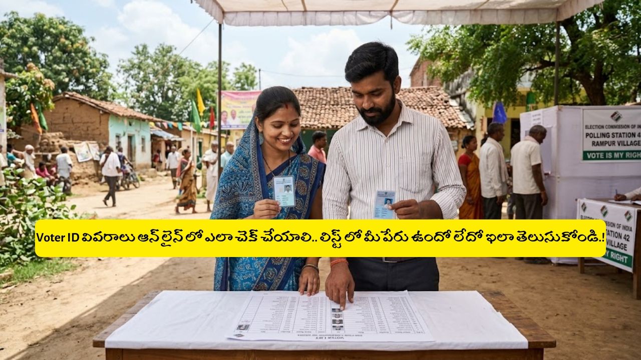 Voter ID వివరాలు ఆన్ లైన్ లో ఎలా చెక్ చేయాలి.. లిస్ట్ లో మీ పేరు ఉందో లేదో ఇలా తెలుసుకోండి.! Voter ID వివరాలు ఆన్ లైన్ లో ఎలా చెక్ చేయాలి.. లిస్ట్ లో మీ పేరు ఉందో లేదో ఇలా తెలుసుకోండి.!