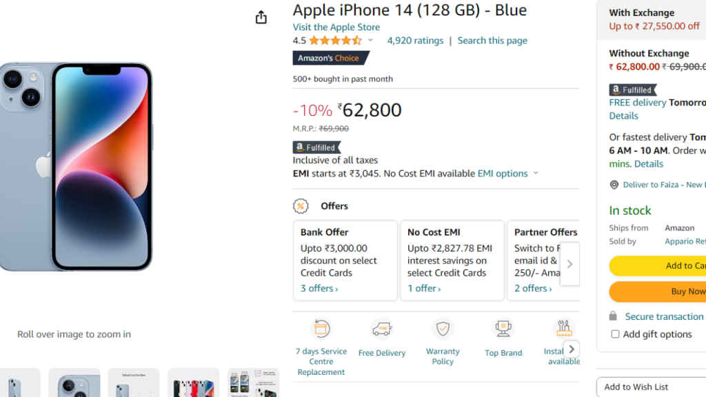 iPhone 14 amazon deal