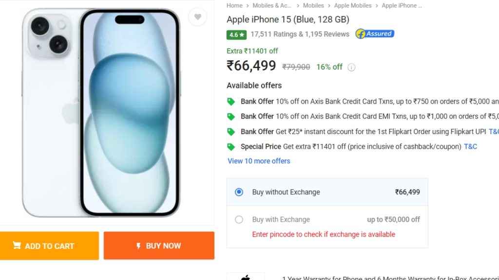 iPhone 15 Flipkart Sale