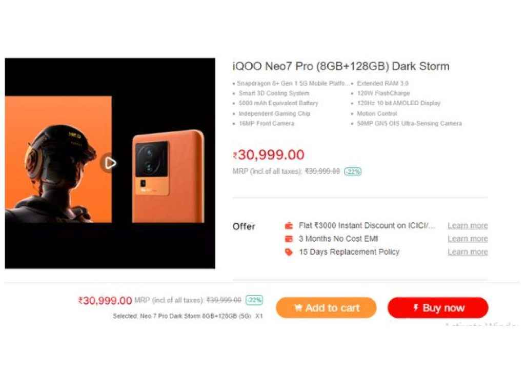 #iQoo Neo 7 Pro price cut 