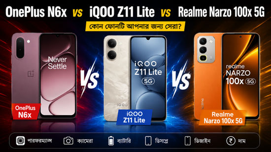 OnePlus N6x vs iQOO Z11 Lite vs Realme Narzo 100x 5G: ডিসপ্লে, প্রসেসর, ক্যামেরা, ব্যাটারি এবং দামের তুলনা