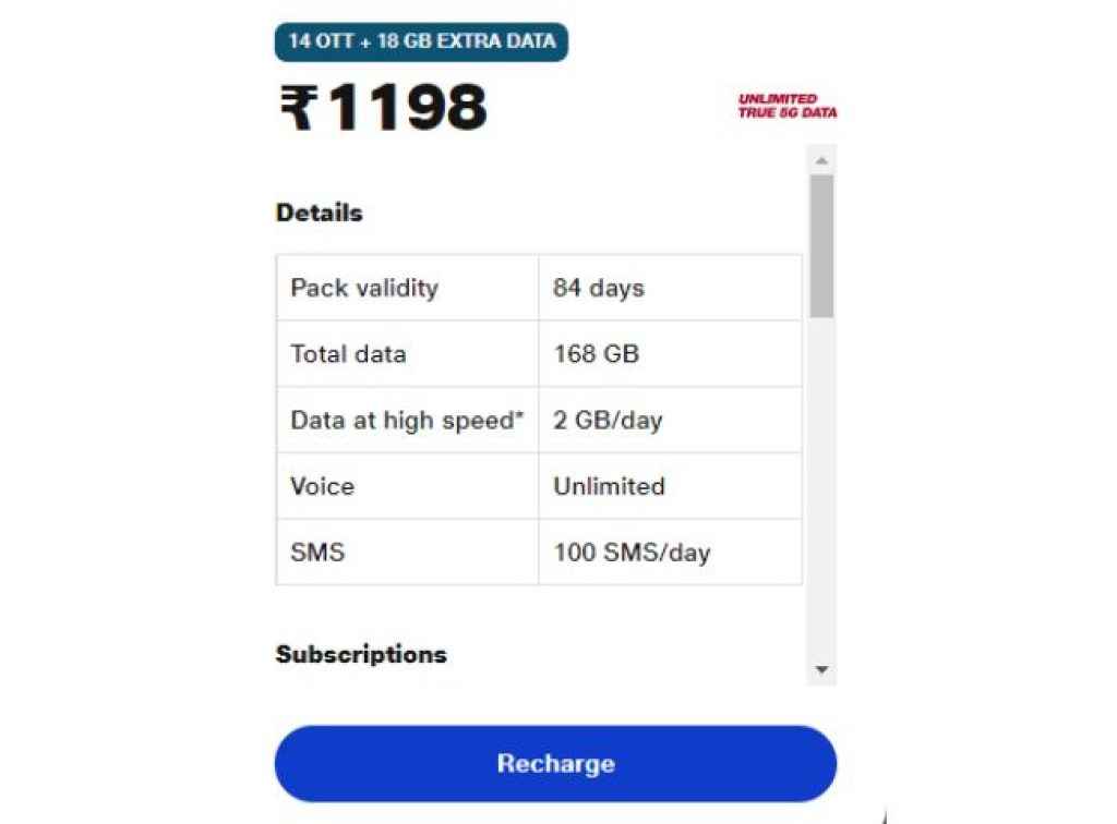 Reliance jio 1198 best bundle plan with unlimited benefits for 84 days validity