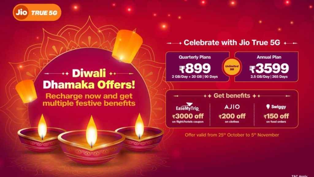 Jio ची Diwali Dhamaka Offer