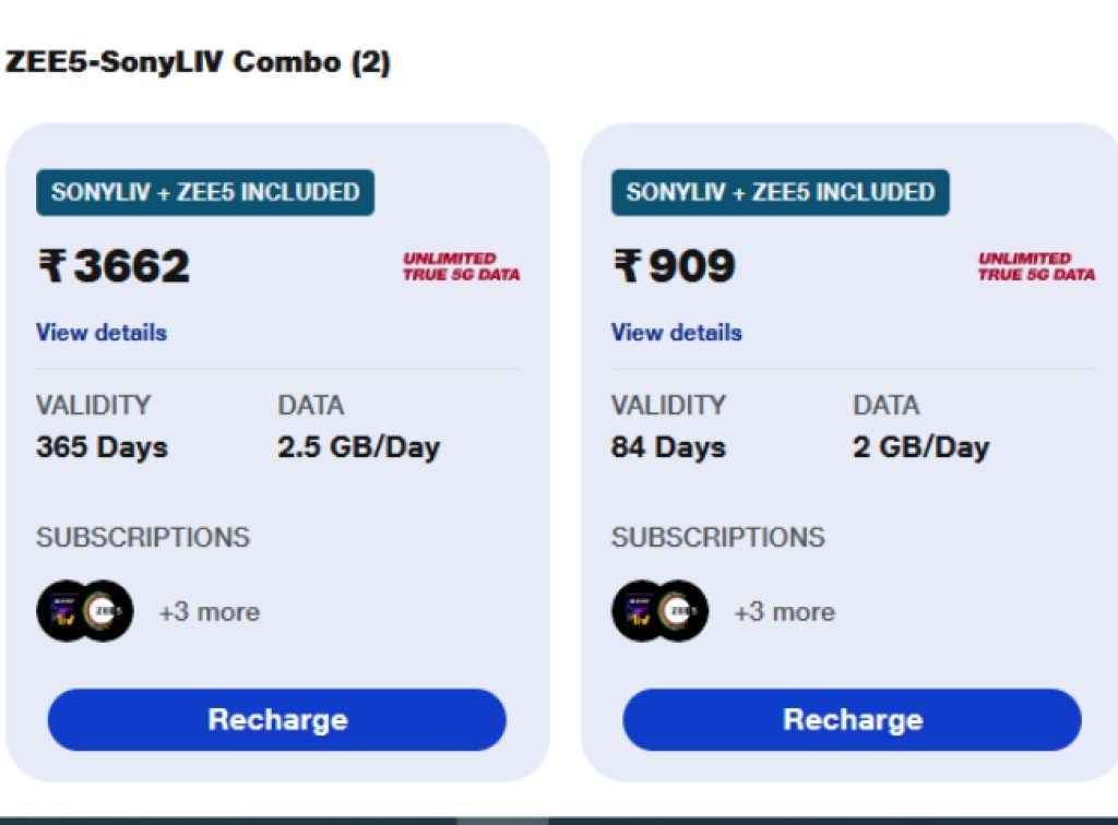 jio offers sonyliv zee5 free