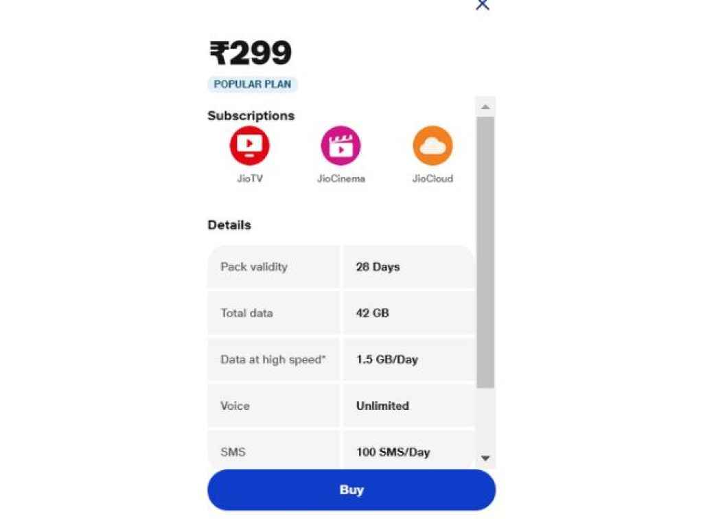 jio rs 299