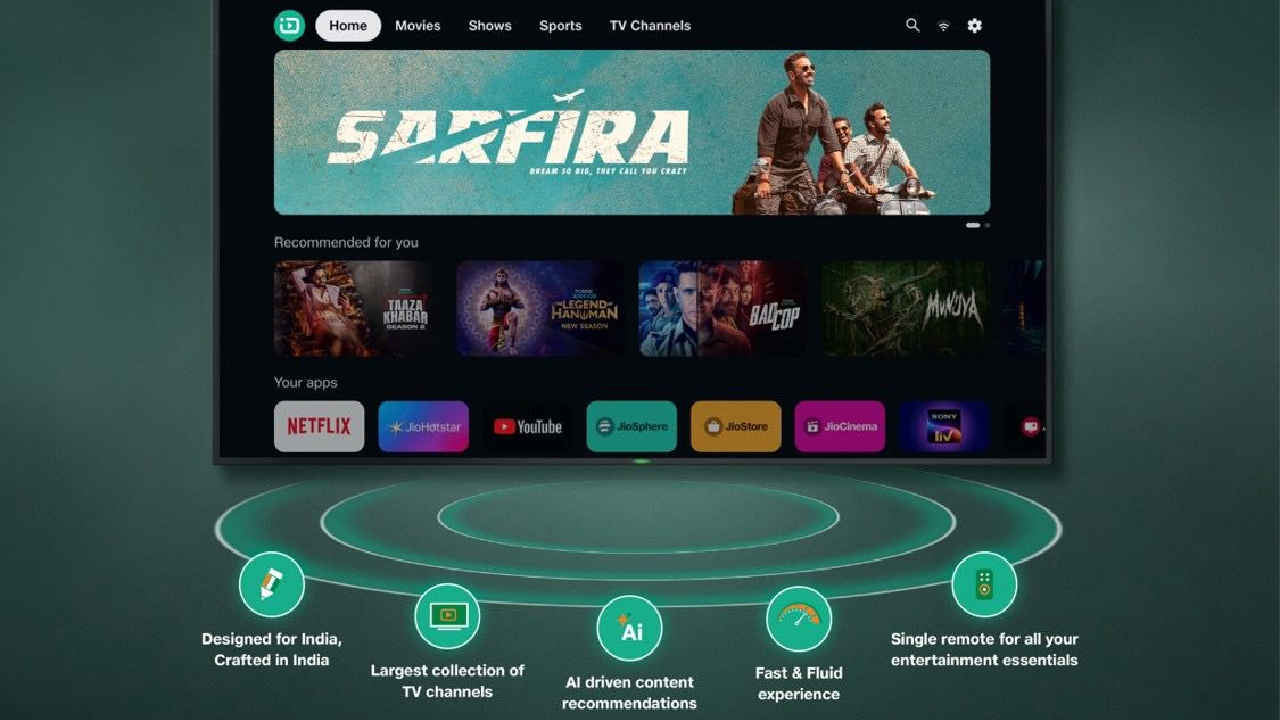 JioTele OS: AI-पॉवर्ड कंटेंट शिफारसींसह नवी Smart TV ऑपरेटिंग सिस्टम लाँच, काय मिळेल विशेष? 