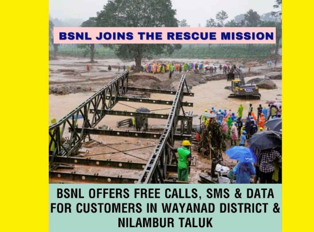 wayanad landslide bsnl joins rescue mission with free data and unlimited call offer 