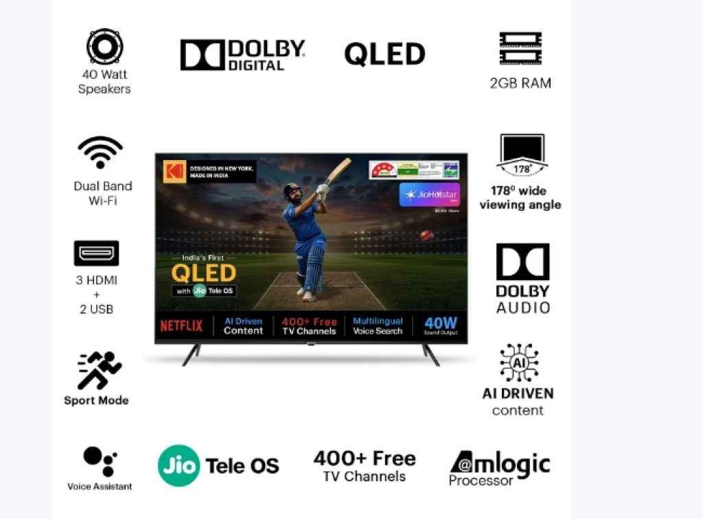 kodak qled tv with jio tele OS