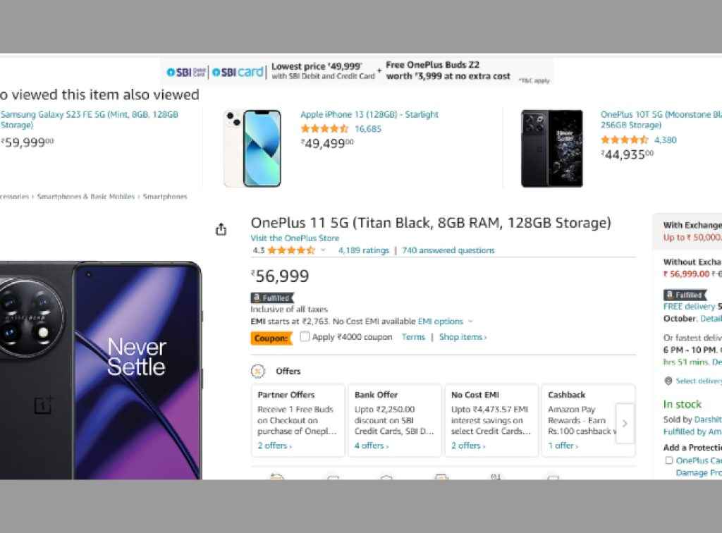 OnePlus 11 5G Amazon Offer