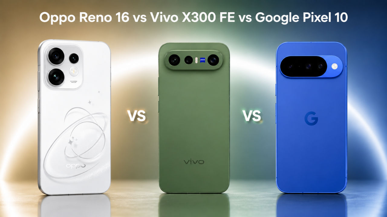 Oppo Reno 16 vs Vivo X300 FE vs Google Pixel 10: कैमरा, स्पेक्स, कीमत और अन्य की तुलना
