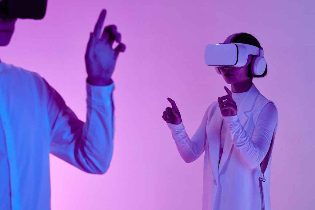 two people playing vr game