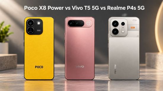 Poco X8 Power vs Vivo T5 5G vs Realme P4s 5G: डिस्प्ले, प्रोसेसर, कैमरा, बैटरी और कीमत की तुलना