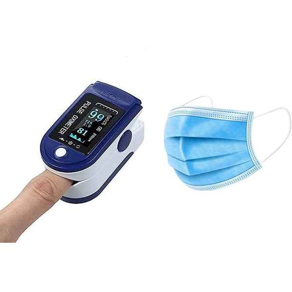 CELLRISE Combo of 3 Ply Mask and Pulse Oximeter