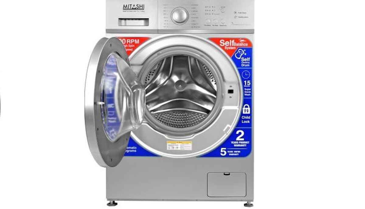 मिटाशी 7 kg Fully Automatic Front Load Washing Machine with In-built Heater Silver  (WMFA700K100 FL) 
