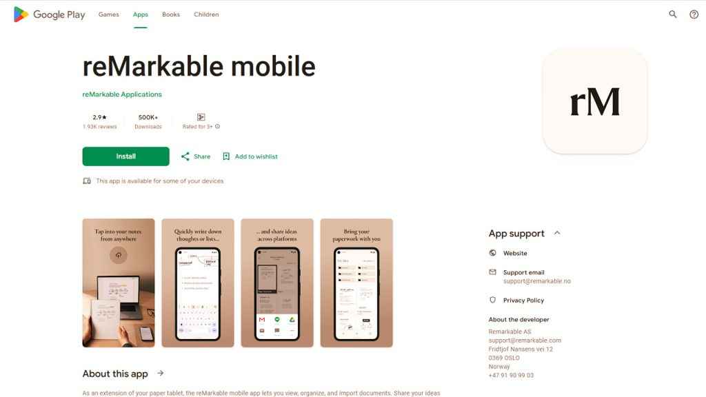 reMarkable 2 Android App
