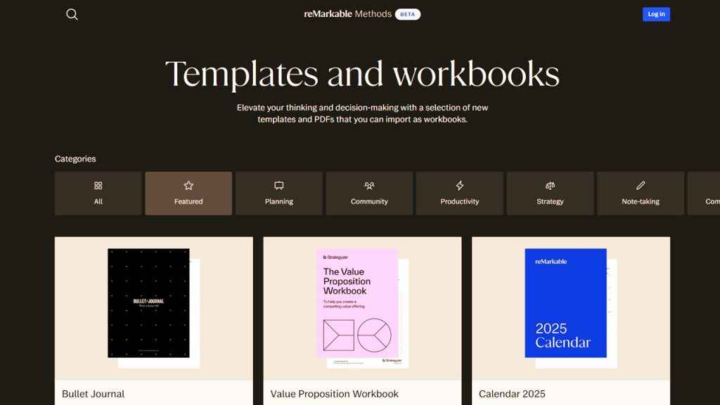 reMarkable 2 Templates workbooks methods