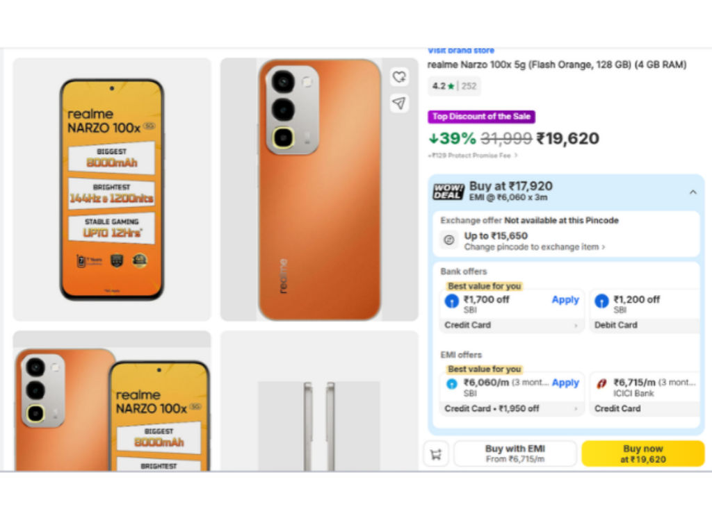 realme Narzo 100x 5G Deal price on Flipkart Diwali Sale