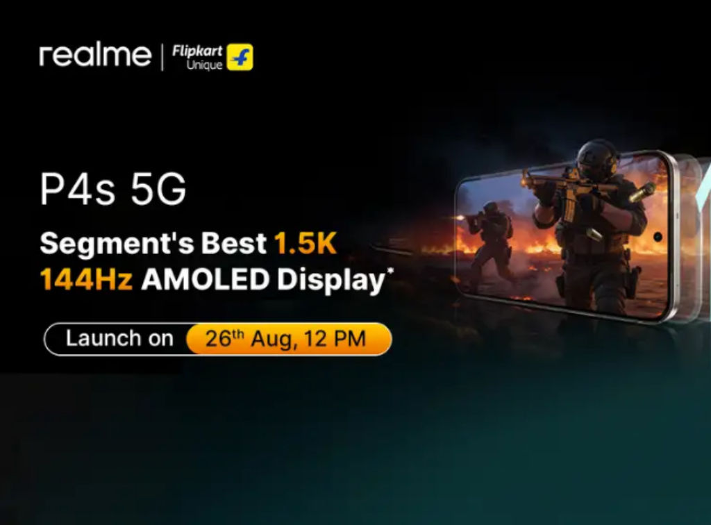 realme P4s 5G Set to Debut in India on August 26 Check Specifications