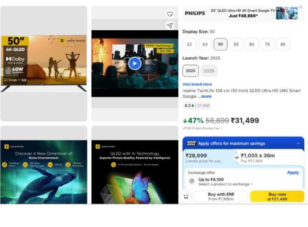 realme TechLife 50-inch QLED Ultra HD