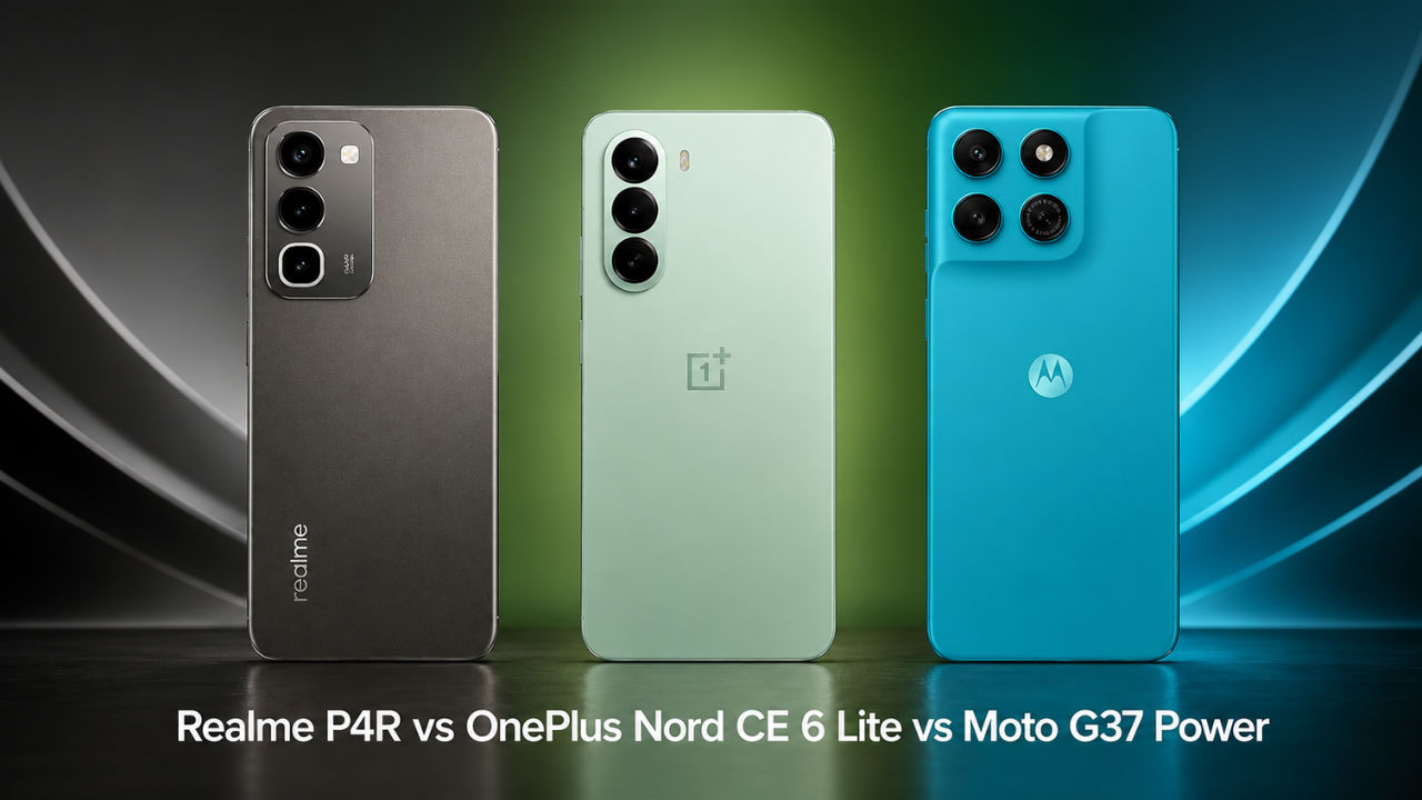 Realme P4R vs OnePlus Nord CE 6 Lite vs Moto G37 Power: कैमरा, स्पेक्स, कीमत और अन्य की तुलना