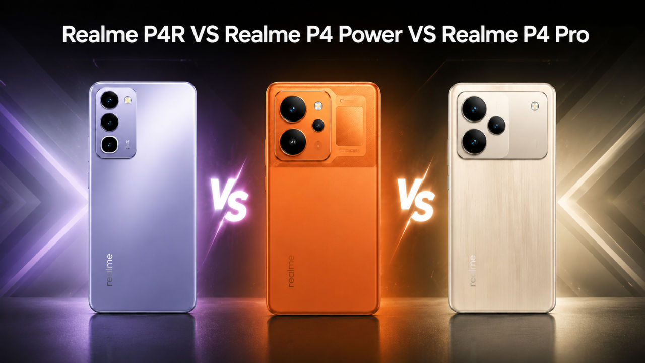 Realme P4R VS Realme P4 Power VS Realme P4 Pro: डिज़ाइन, स्पेक्स, कीमत और अन्य की तुलना