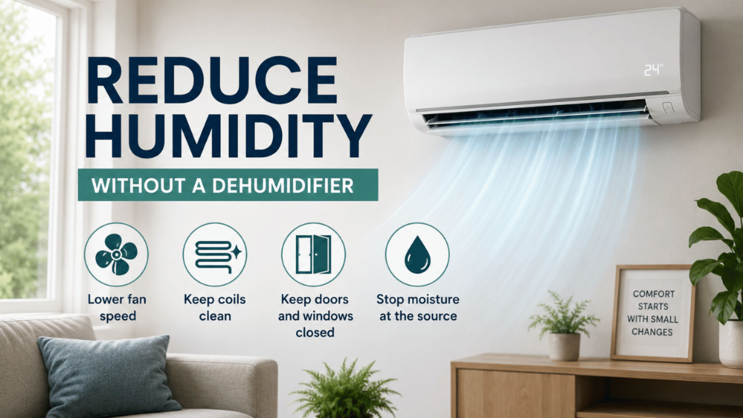How to reduce humidity with an AC without using a dehumidifier