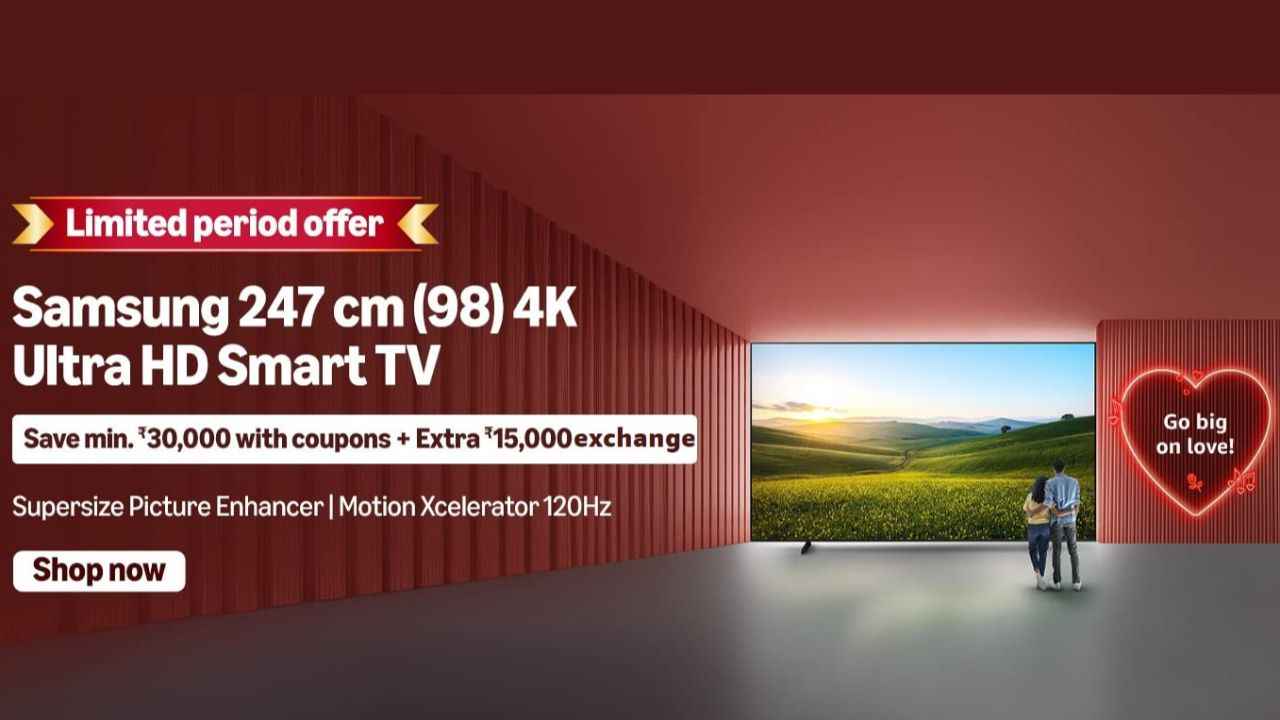 Samsung யின் 98-இன்ச் கொண்ட டிவியில் 30,000ரூபாய் கூப்பன் டிஸ்கவுன்ட்