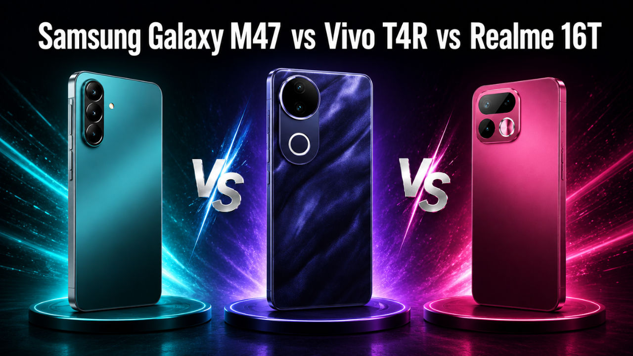 Samsung Galaxy M47 vs Vivo T4R vs Realme 16T: कैमरा, स्पेक्स, कीमत और अन्य की तुलना