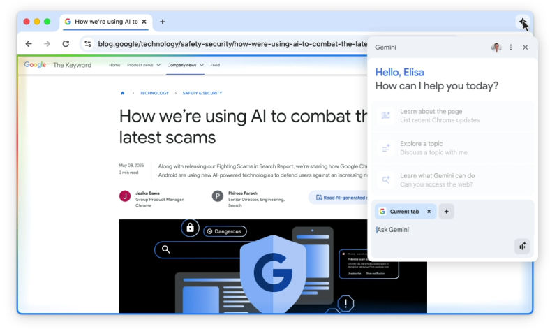 Gemini comes to Chrome browser: The new AI features explained