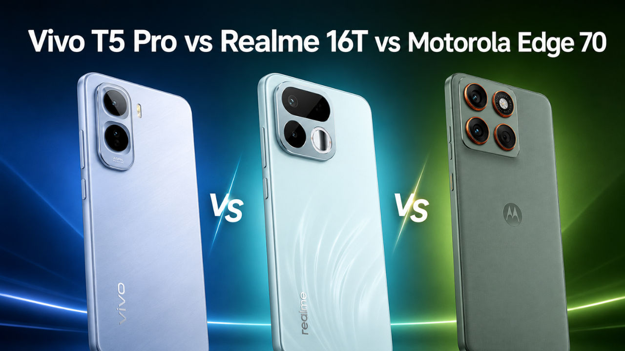 Vivo T5 Pro vs Realme 16T vs Motorola Edge 70: कैमरा, स्पेक्स, कीमत और अन्य की तुलना