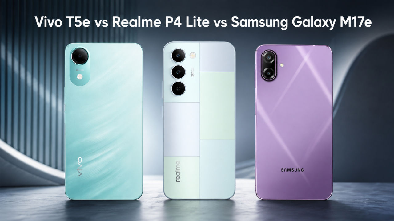 Vivo T5e vs Realme P4 Lite vs Samsung Galaxy M17e: डिस्प्ले, कैमरा, स्पेक्स, कीमत और अन्य की तुलना
