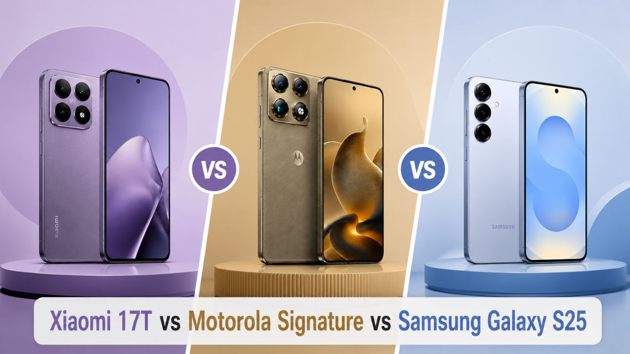 Xiaomi 17T vs Motorola Signature vs Samsung Galaxy S25: डिस्प्ले, कैमरा, कीमत और अन्य की तुलना